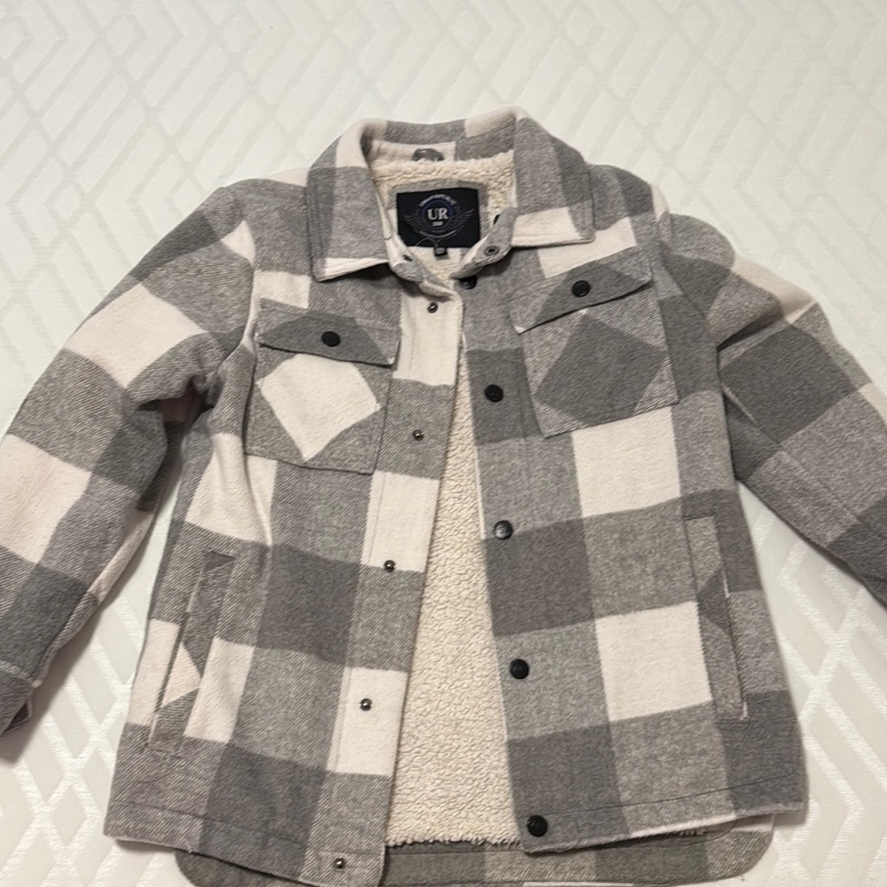 UR Gray and White Plaid Jacket